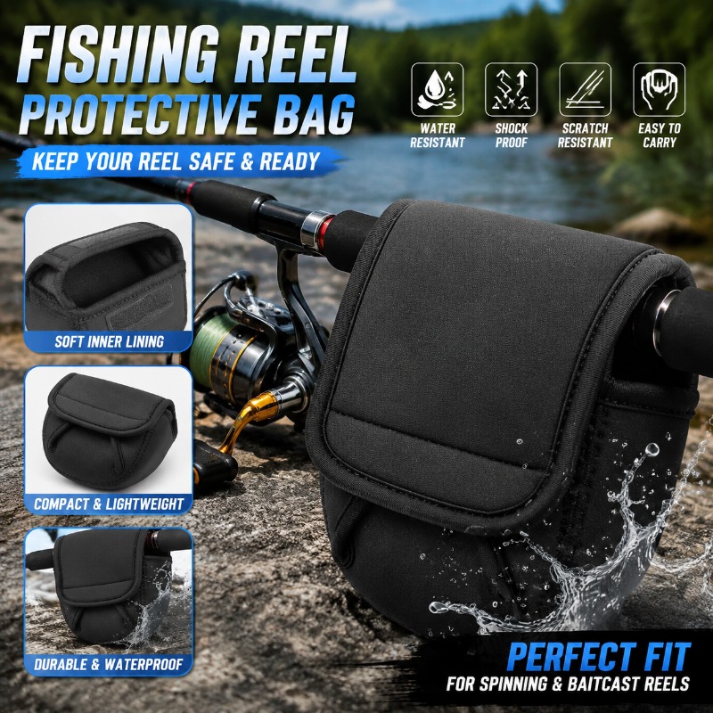 Fishing Rod Spinning - Schutzhülle für Angelrollen, Tasche für Spinnrollen,